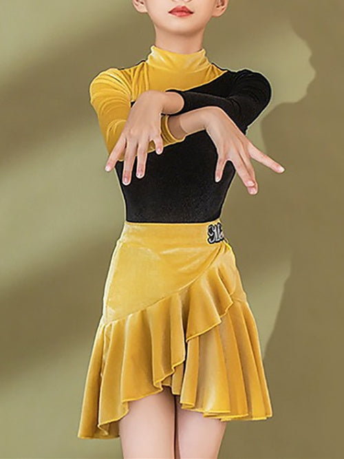 Kids' Dancewear Skirts Pattern/Print Long Sleeve Girls' Performance Polyester Velvet