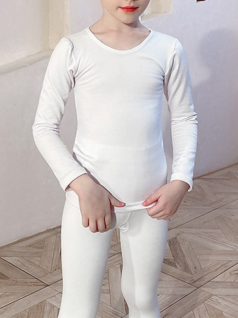 Kids' Dancewear Pure Color Long Sleeve Girls' Performance & Cotton Blend