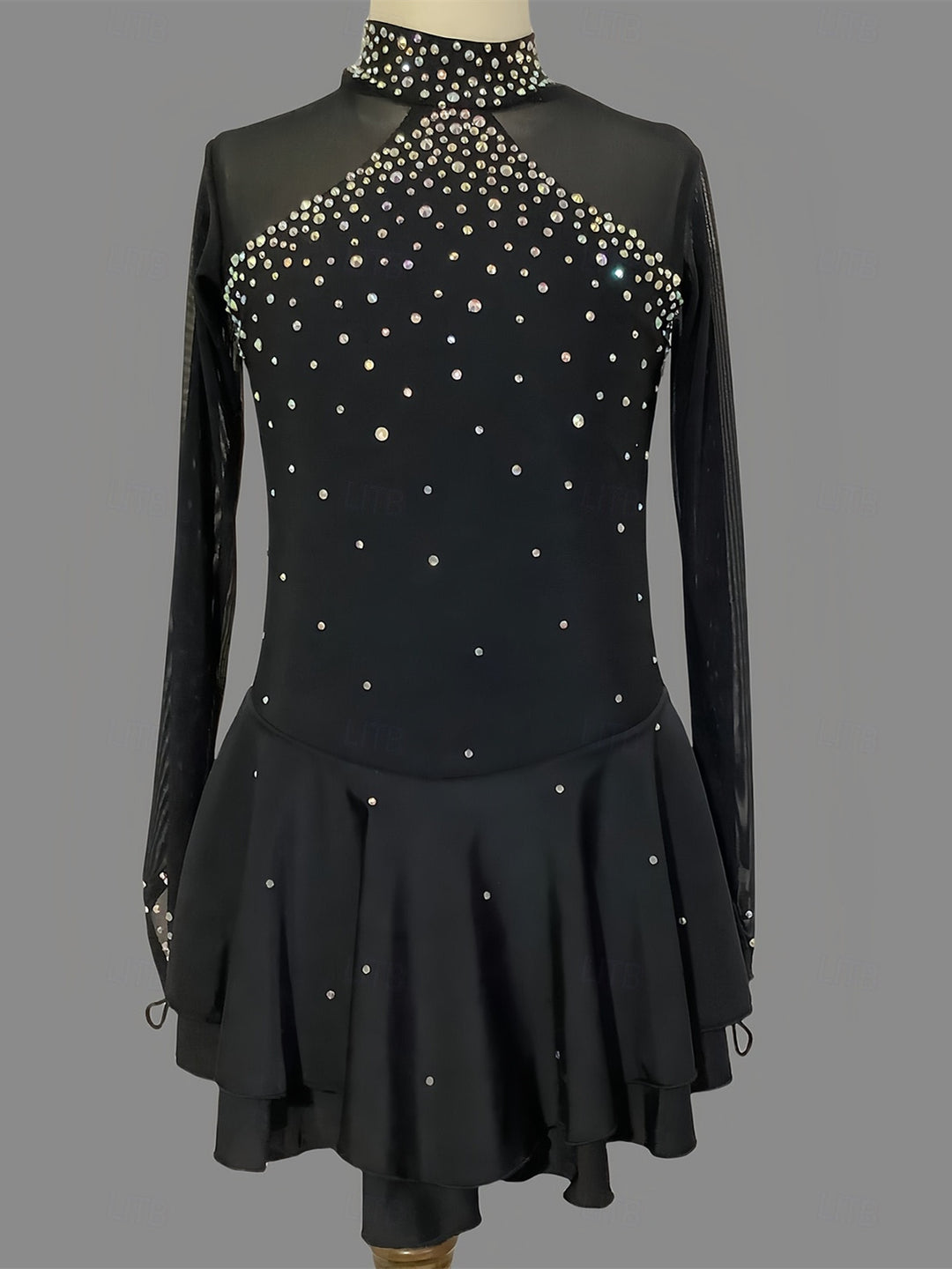 Figure Skating Dress Women's Girls' Ice Skating Dress Black Navy Blue Spandex Stretchy Training Practice Professional Skating Wear, Child 8 / Black Figure Skating Dress Women's Girls' Ice Skating Dress Black Navy Blue Spandex Stretchy Training Practice Professional Skating Wear, Child 8 / Black