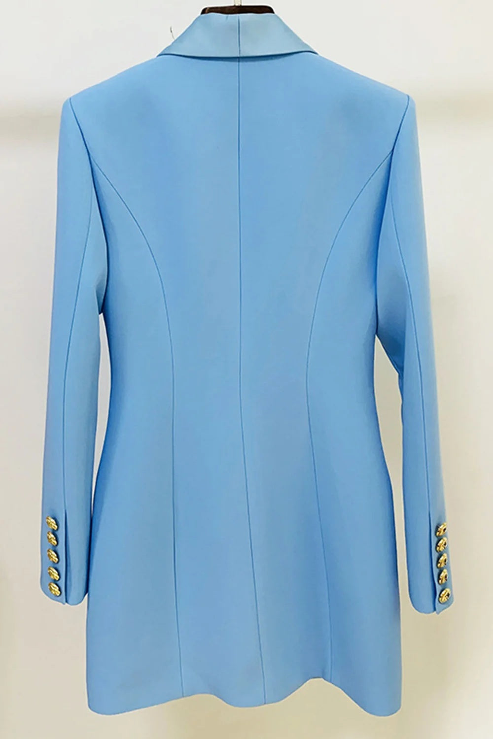 Women's Buttoned Satin Lapel Blazer Dress - Mondressy Women's Buttoned Satin Lapel Blazer Dress - Mondressy