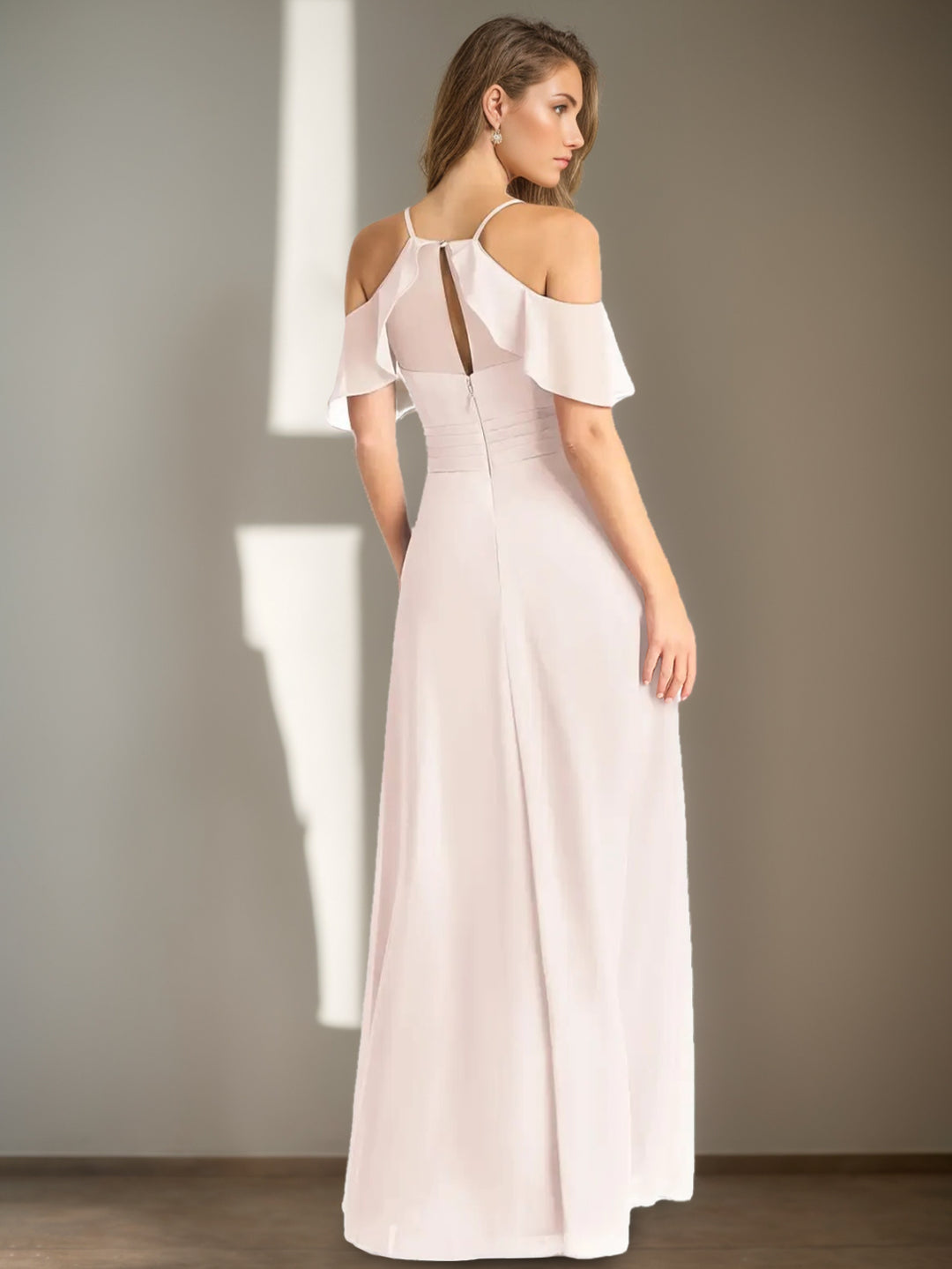 Sheath/Column Spaghetti Straps Floor-length Long Bridesmaid Dresses