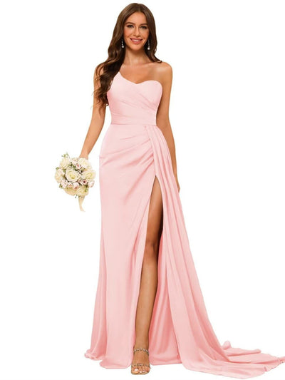 A Line/Princess Satin Off-the-shoulder Sleeveless Floor-Length Bridesmaid Dresses main image 1