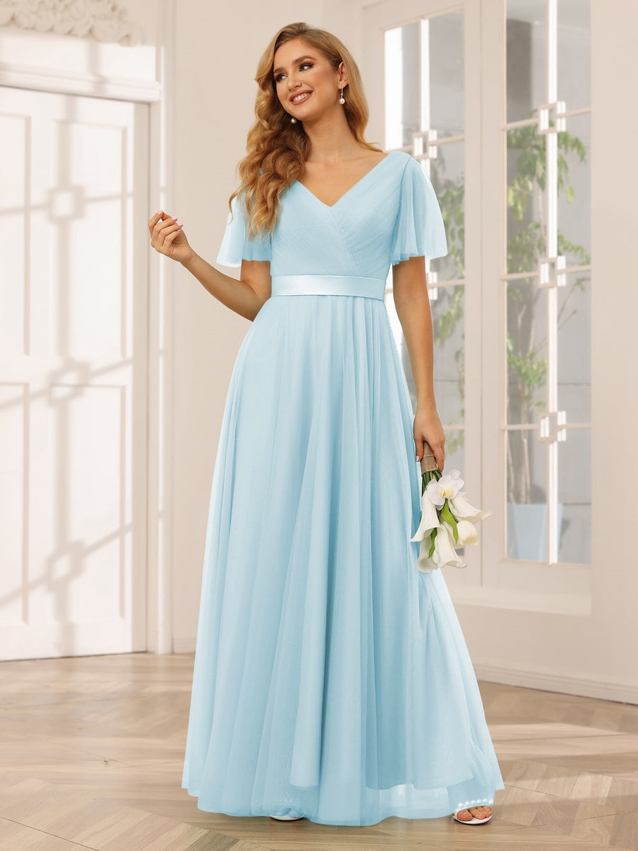 Mismatched Floral Bridesmaids Long Floral Bridesmaid Dresses A-Line/Princess V-Neck Short Sleeves Floor-Length Mismatched Floral Bridesmaids Long Floral Bridesmaid Dresses A-Line/Princess V-Neck Short Sleeves Floor-Length