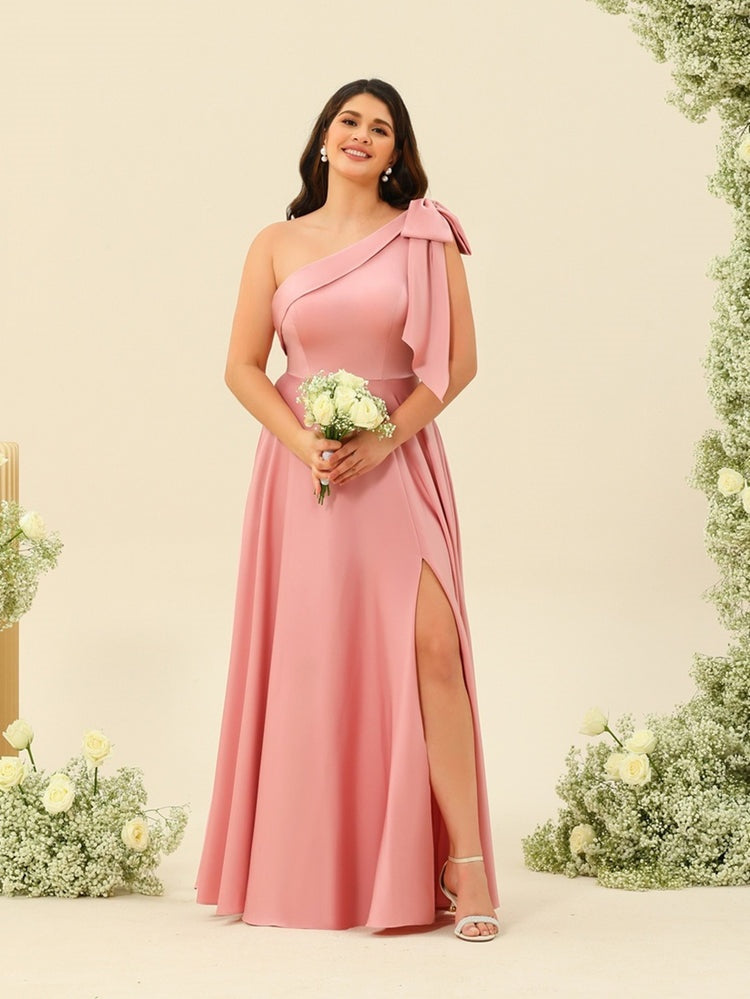 a line princess one shoulder dress One-Shoulder A-Line Princess Dress with 3/4 Sleeves for Mothers of the Bride & Groom
