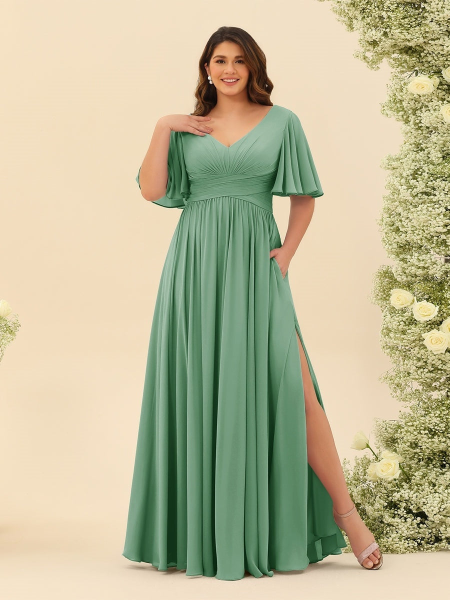 eucalyptus green bridesmaid dresses plus size WEDTREND Women Plus Size Eucalyptus Tulle Long Bridesmaid Dress A Line Spaghetti Straps Wedding Guest Dress, Eucalyptus / US22W