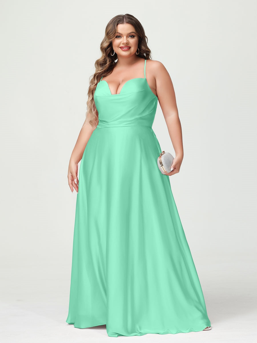 Sage Green Bridesmaid Dresses Mint Green Maxi Dress Plus Size A-Line/Princess Spaghetti Straps Sleeveless Plus Size Bridesmaid Dress Mondressy Sage Green Bridesmaid Dresses Mint Green Maxi Dress Plus Size A-Line/Princess Spaghetti Straps Sleeveless Plus Size Bridesmaid Dress Mondressy