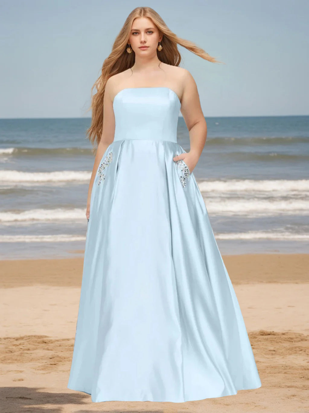 blue dress for baby girl High-Low Cover-Up Dress main image 1
