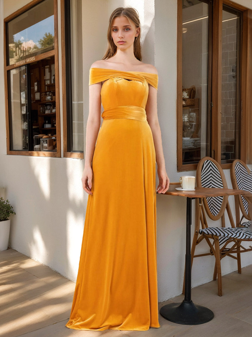 A-Line/Princess Off-the-shoulder Floor-Length Satin Bridesmaid Dresses - Mondressy A-Line/Princess Off-the-shoulder Floor-Length Satin Bridesmaid Dresses - Mondressy
