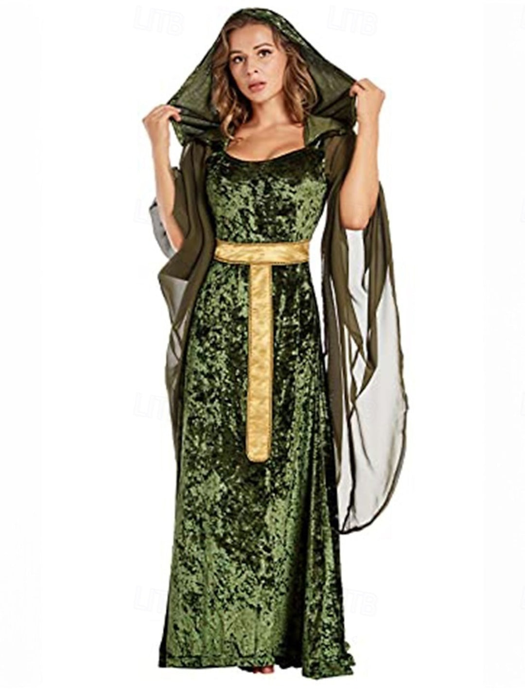 A-Line/Princess Sweetheart Neck Long Sleeves Floor-Length Halloween Performance Costumes Dress