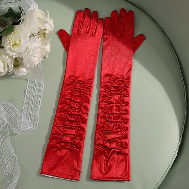 1950s Women's Solid Color Patchwork Christmas Party Prom Teen Adults' Gloves