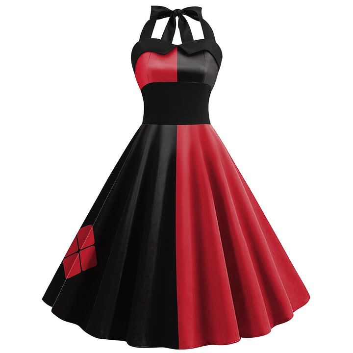 A-Line/Princess Halter Sleeveless Knee-Length Halloween Performance Costumes Dress