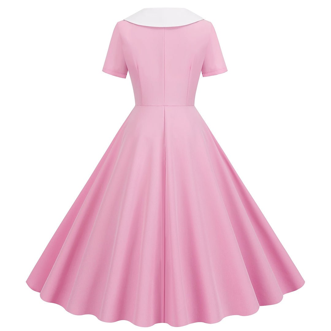 A-Line/Princess Jewel Neck Short Sleeves Knee-Length Halloween Performance Costumes Dress with Ruffles