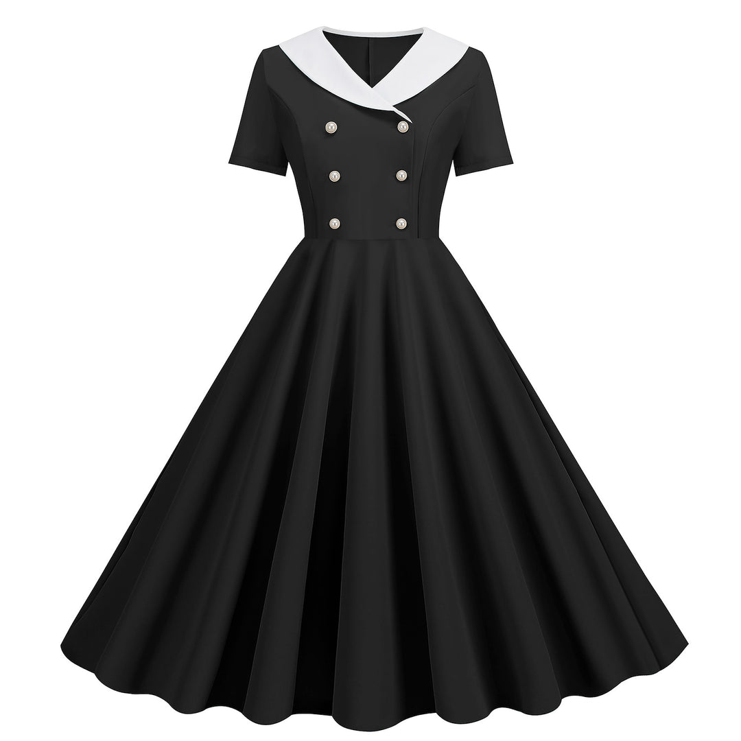 A-Line/Princess Jewel Neck Short Sleeves Knee-Length Halloween Performance Costumes Dress with Ruffles