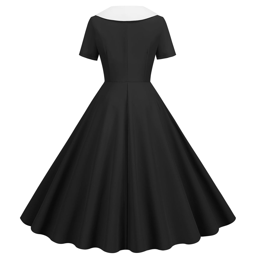 A-Line/Princess Jewel Neck Short Sleeves Knee-Length Halloween Performance Costumes Dress with Ruffles