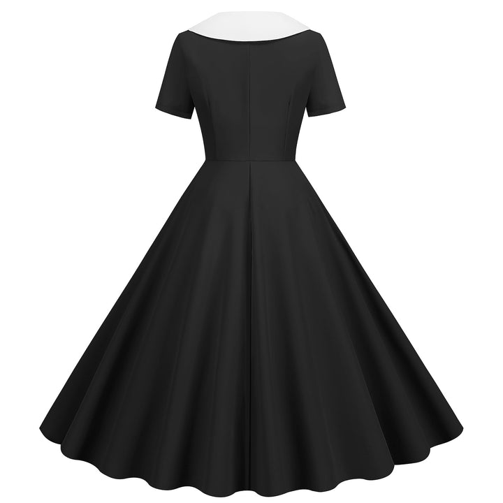 A-Line/Princess Jewel Neck Short Sleeves Knee-Length Halloween Performance Costumes Dress with Ruffles