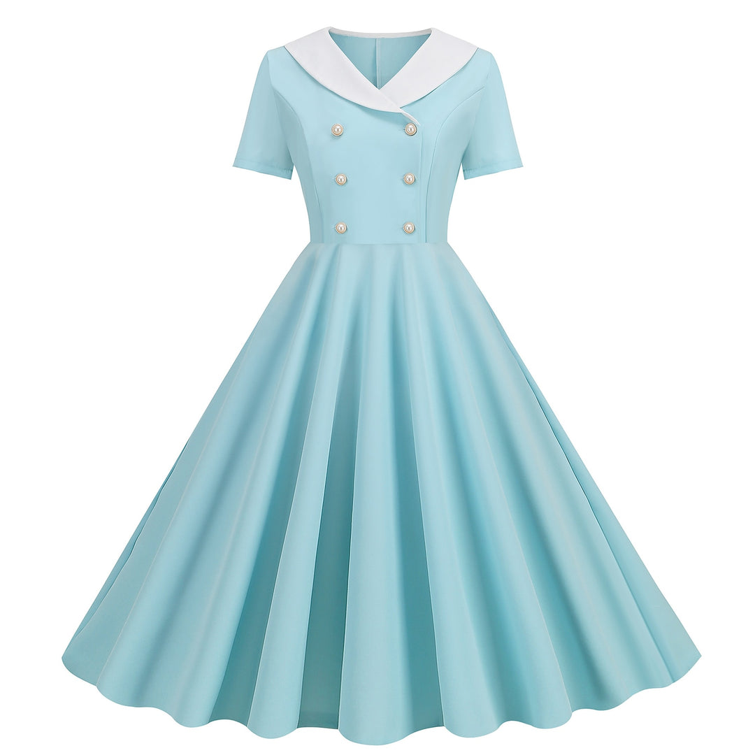 A-Line/Princess Jewel Neck Short Sleeves Knee-Length Halloween Performance Costumes Dress with Ruffles