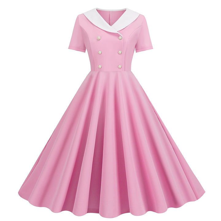 A-Line/Princess Jewel Neck Short Sleeves Knee-Length Halloween Performance Costumes Dress with Ruffles