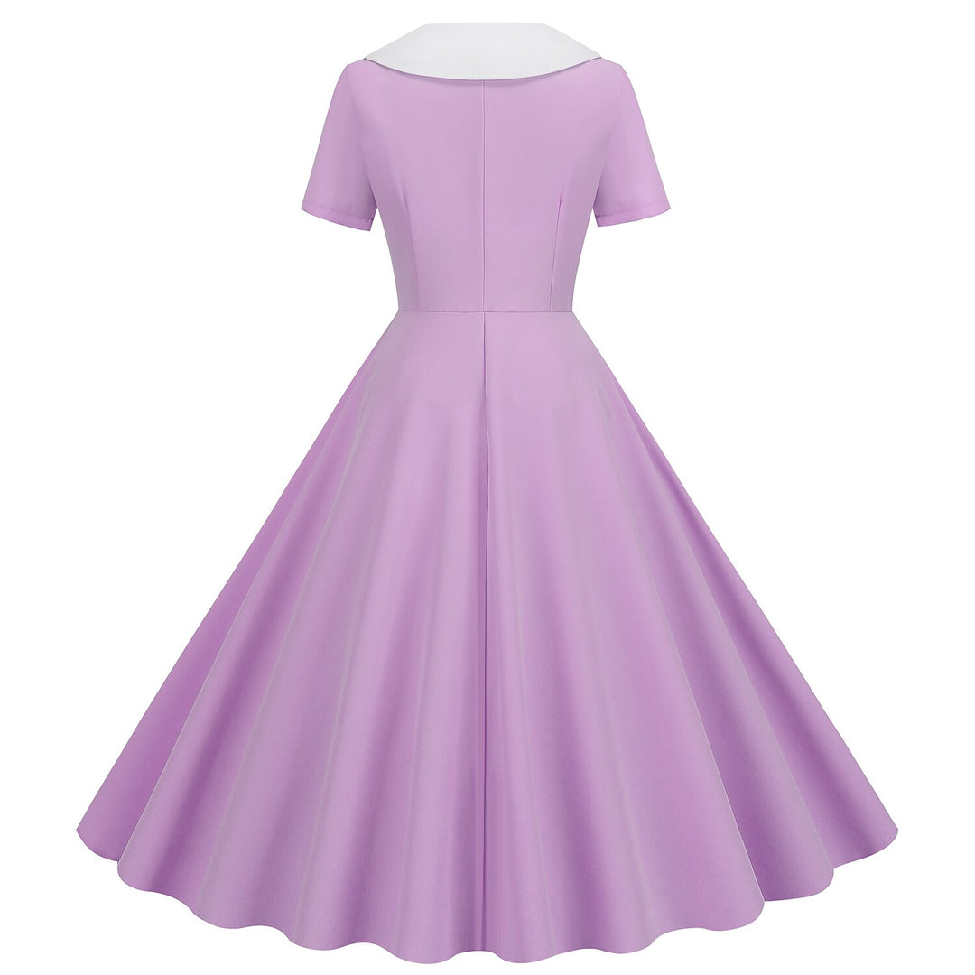 A-Line/Princess Jewel Neck Short Sleeves Knee-Length Halloween Performance Costumes Dress with Ruffles