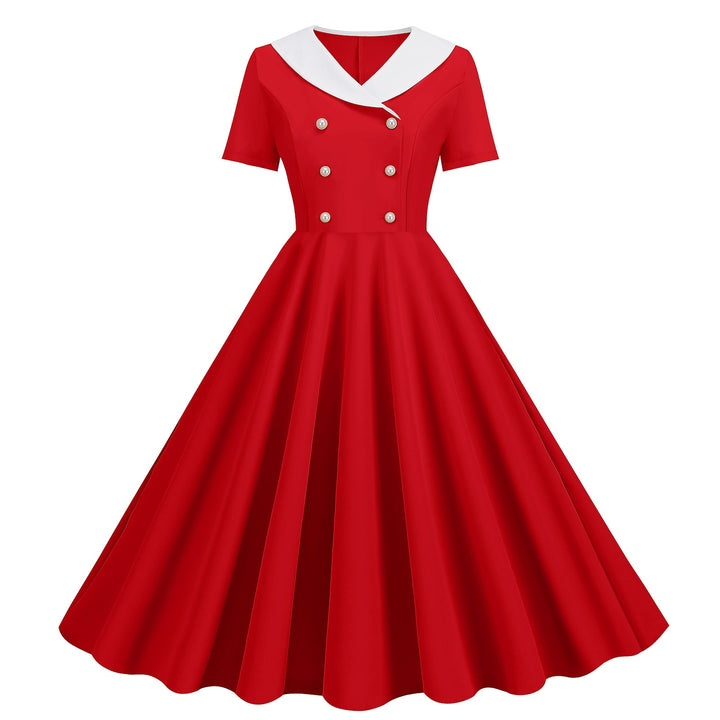 A-Line/Princess Jewel Neck Short Sleeves Knee-Length Halloween Performance Costumes Dress with Ruffles