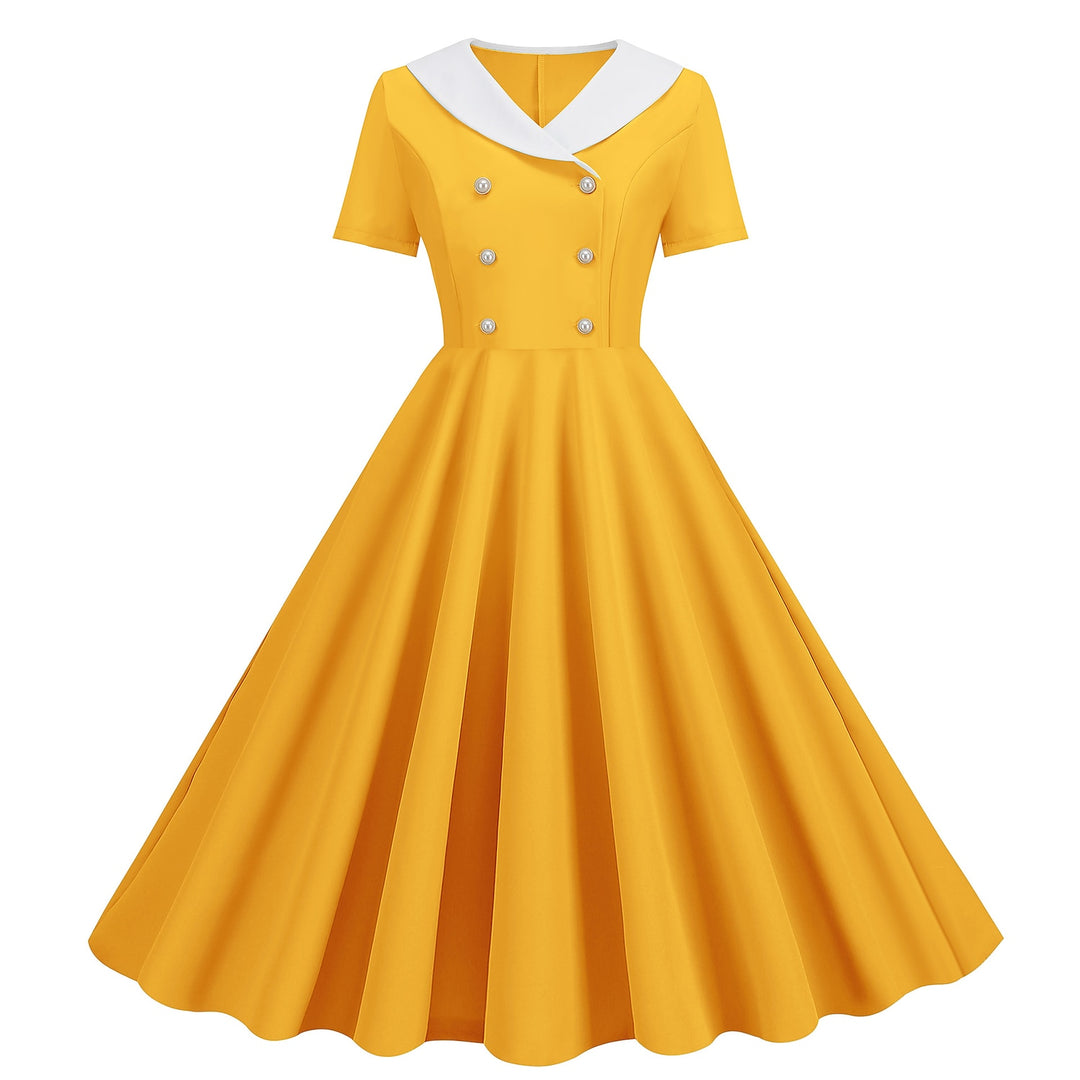 A-Line/Princess Jewel Neck Short Sleeves Knee-Length Halloween Performance Costumes Dress with Ruffles