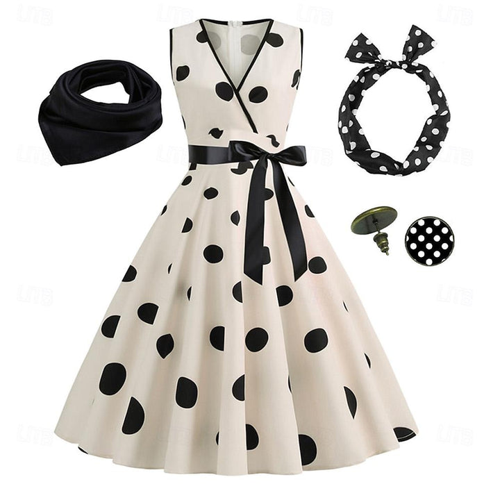 A-Line/Princess V-Neck Sleeveless Knee-Length Halloween Performance Costumes Dress with Bowknot