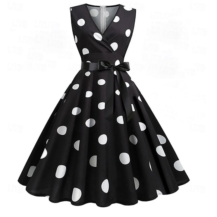 A-Line/Princess V-Neck Sleeveless Knee-Length Halloween Performance Costumes Dress with Bowknot