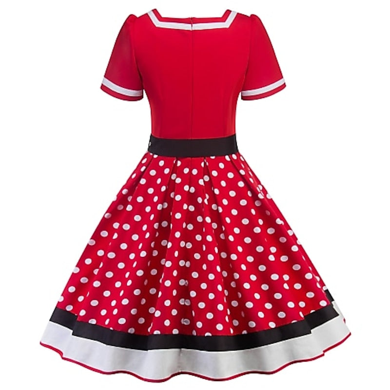 A-Line/Princess V-Neck Short Sleeves Knee-Length Halloween Performance Costumes Dress with Belt