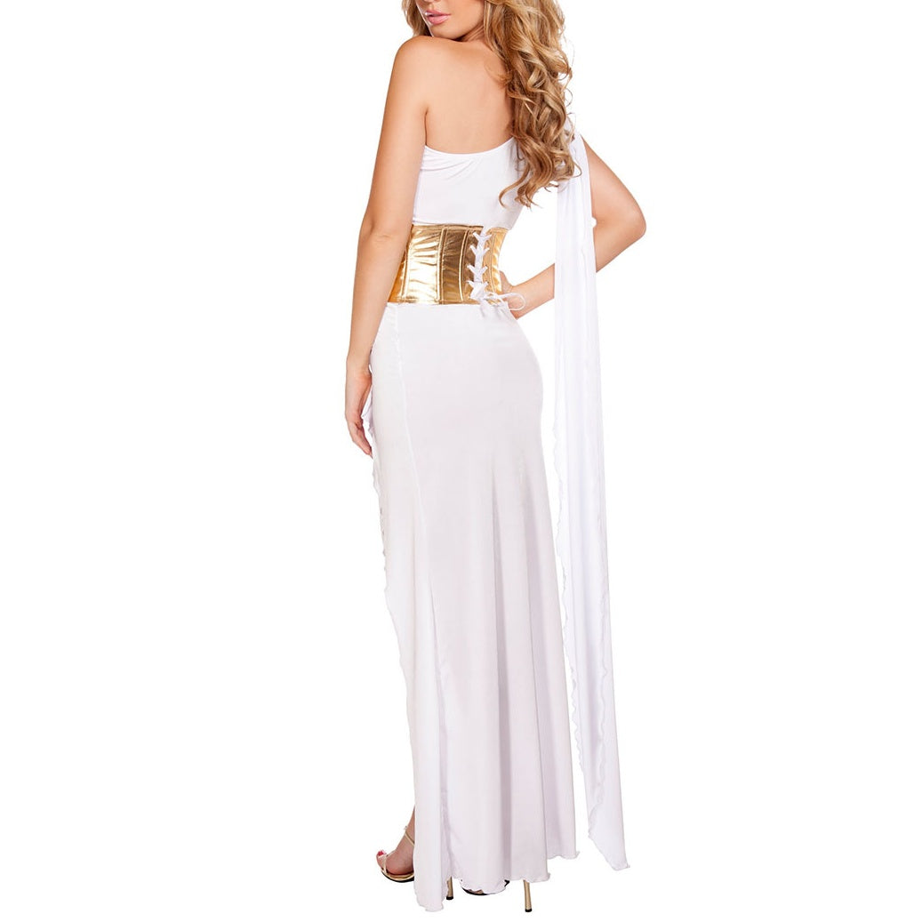 A-Line/Princess One-Shoulder Sleeveless Asymmetrical Halloween Performance Costumes Dress with Watteau Train