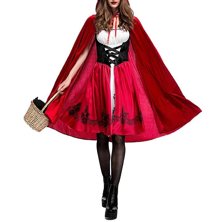 A-Line/Princess Square-Neck Sleeveless Knee-Length Halloween Performance Costumes Dress with Cloak