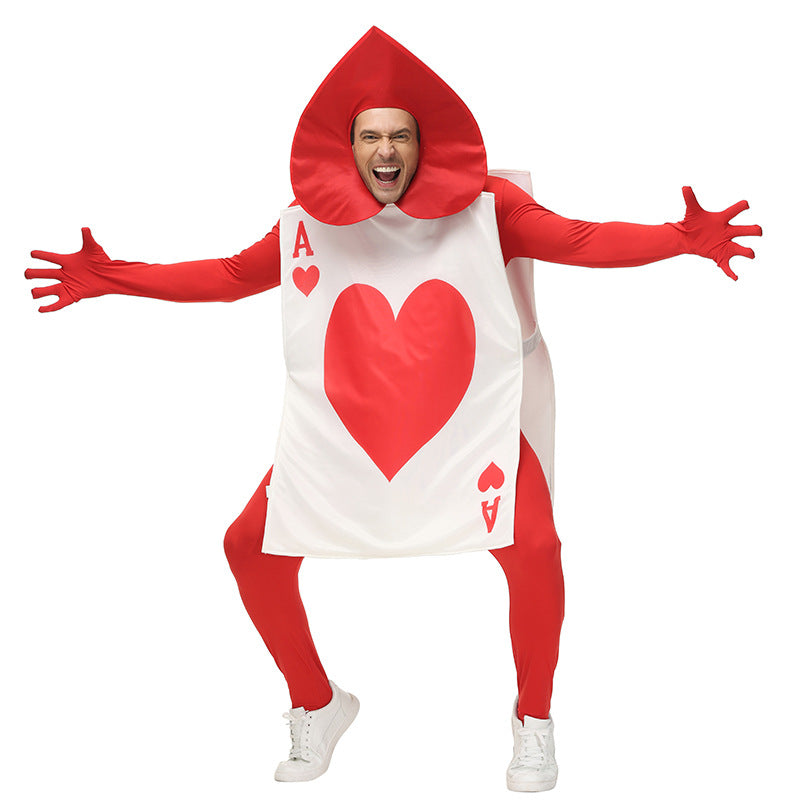 Poker Hearts Ace Halloween Performance Costume