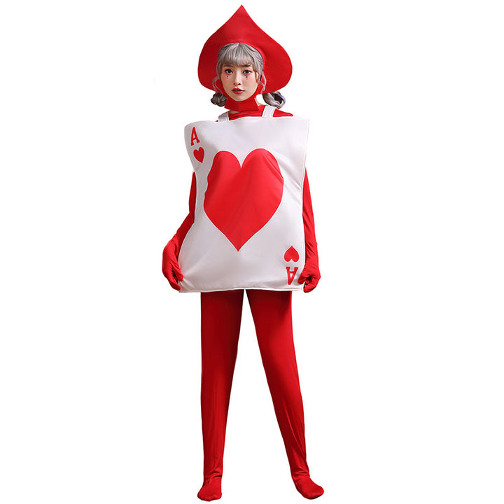 Poker Hearts Ace Halloween Performance Costume