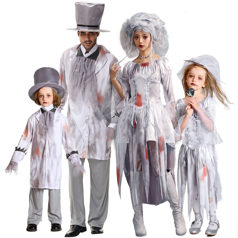 Vampire Bride Personalized Masquerade Cosplay Zombie Halloween Performance Parent-Child Costume