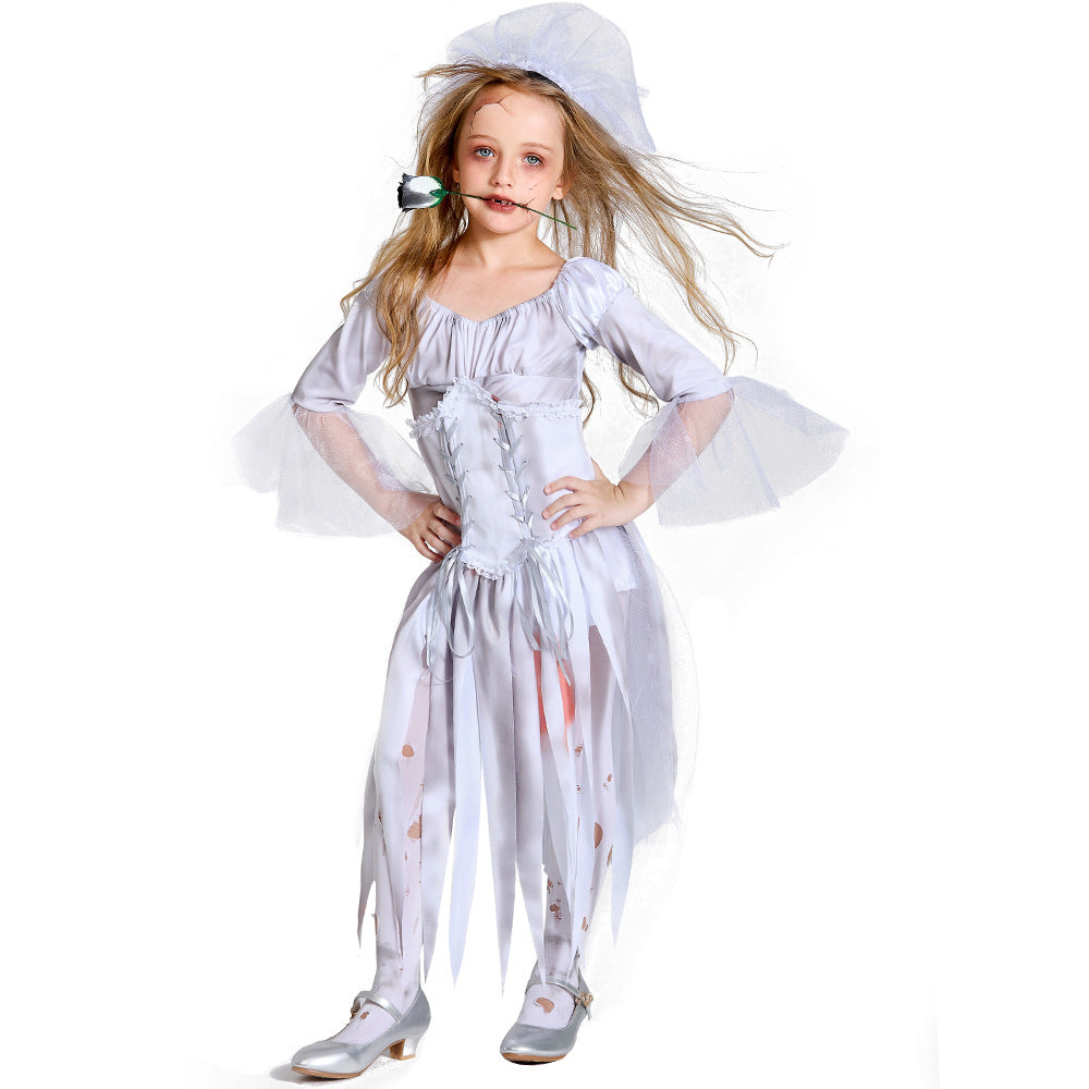 Vampire Bride Personalized Masquerade Cosplay Zombie Halloween Performance Parent-Child Costume