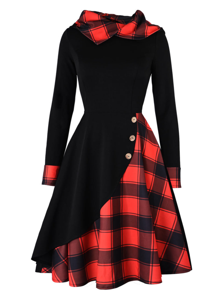 A-Line/Princess Round Neck Long Sleeves Knee-Length Halloween Performance Costumes Dress