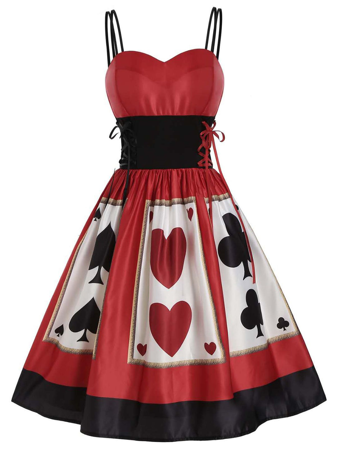 A-Line/Princess Spaghetti Straps Sleeveless Knee-Length Halloween Performance Costumes Dress with Bowknot