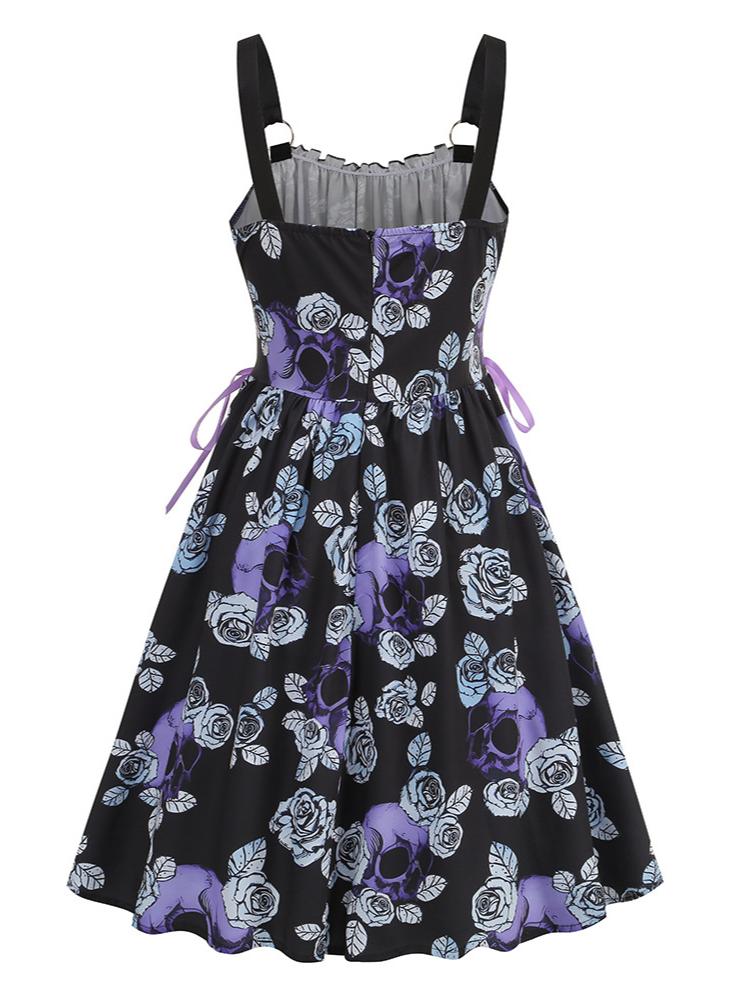 A-Line/Princess Square Neck Sleeveless Knee-Length Halloween Performance Costumes Dress