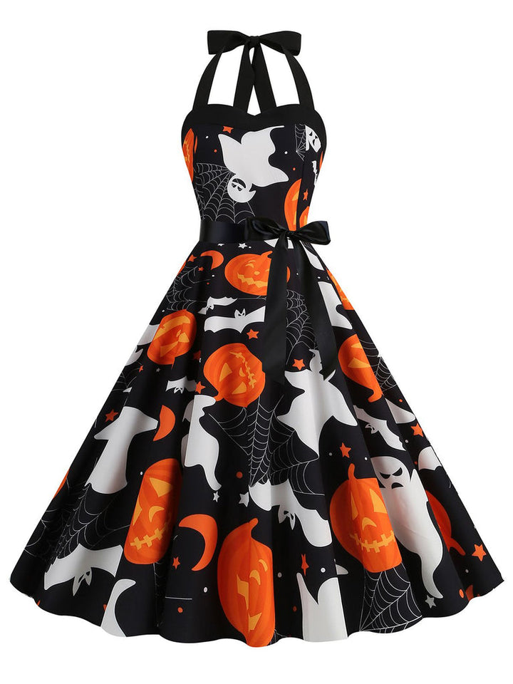 A-Line/Princess Halter Sleeveless Knee-Length Halloween Performance Costumes Dress