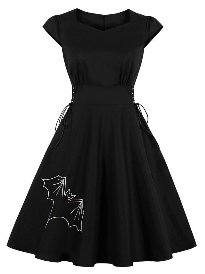 A-Line/Princess Square Neck Short Sleeves Knee-Length Halloween Performance Costumes Dress