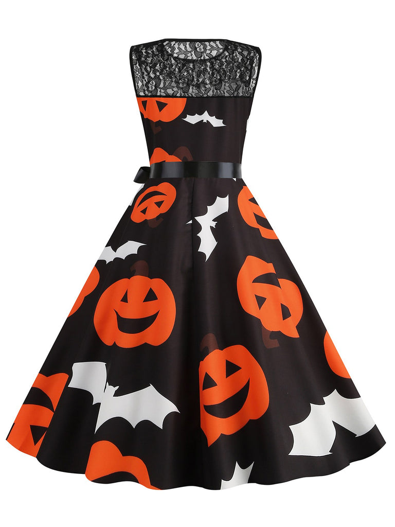 A-Line/Princess Round-Neck Sleeveless Knee-Length Halloween Performance Costumes Dress with Bowknot