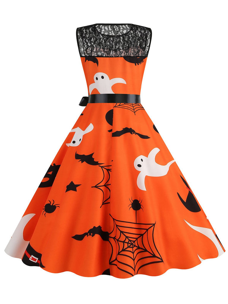 A-Line/Princess Round-Neck Sleeveless Knee-Length Halloween Performance Costumes Dress with Bowknot