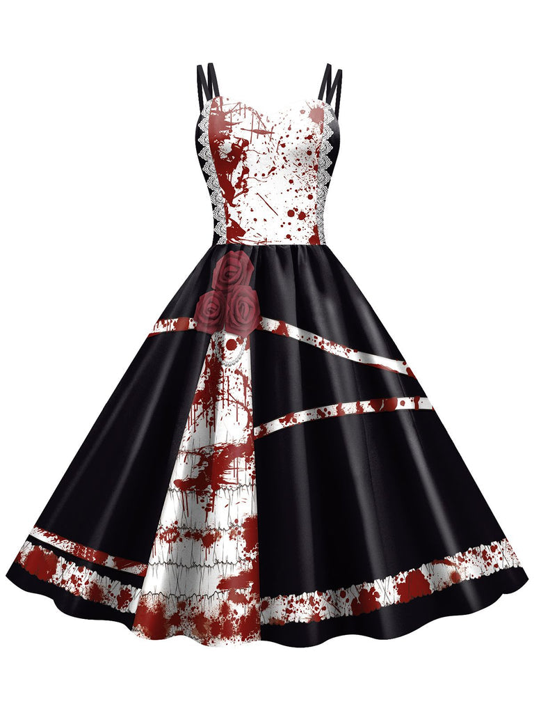 A-Line/Princess Spaghetti Straps Sleeveless Knee-Length Halloween Performance Costumes Dress White