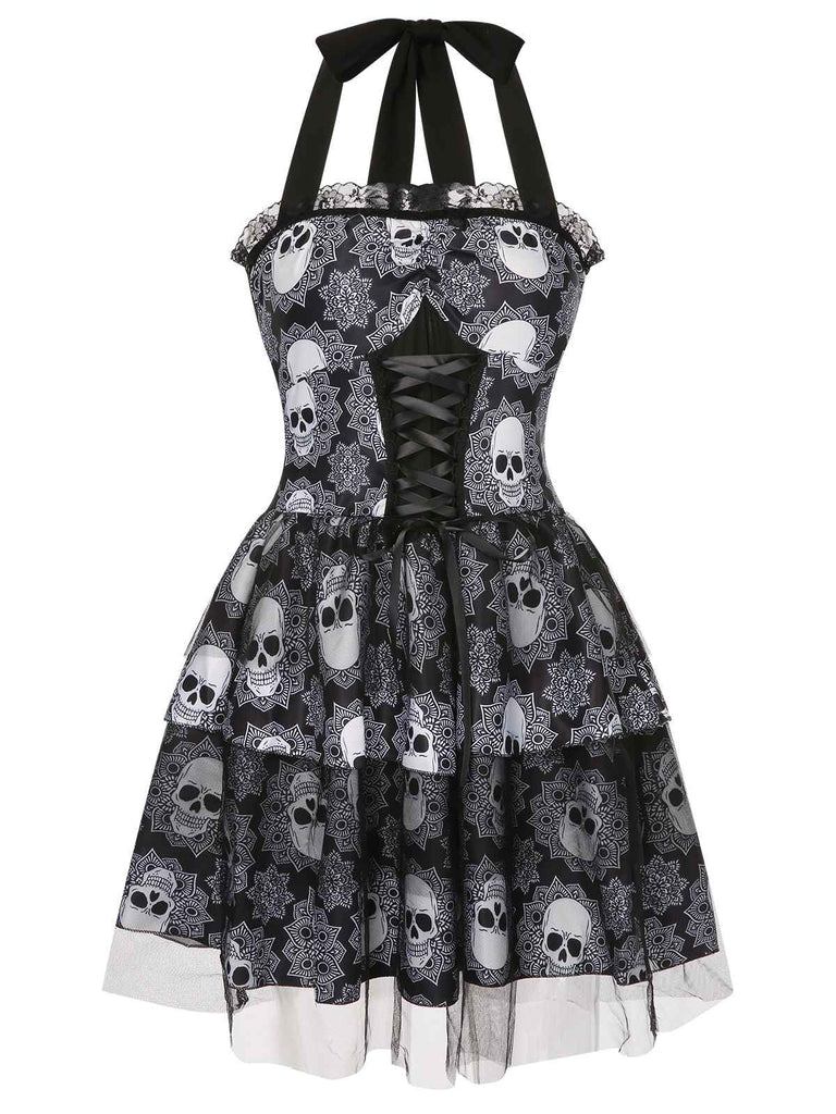 A-Line/Princess Halter Sleeveless Short/Mini Halloween Performance Costumes Dress with Bowknot