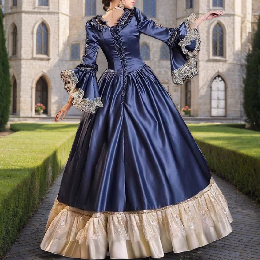 Ball Gown Square Neck Long Sleeves Floor-Length Rococo Victorian Party Costume Masquerade Prom Quinceanera Dress Ball Gown Square Neck Long Sleeves Floor-Length Rococo Victorian Party Costume Masquerade Prom Quinceanera Dress