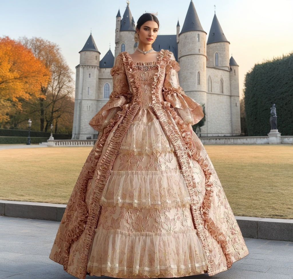 Ball Gown Square Neck Long Sleeves Floor-Length Rococo Victorian Party Cosplay Costume Princess Masquerade Prom Quinceanera Dress Ball Gown Square Neck Long Sleeves Floor-Length Rococo Victorian Party Cosplay Costume Princess Masquerade Prom Quinceanera Dress