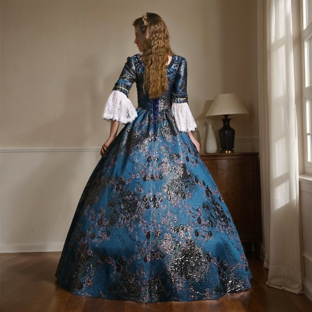 Ball Gown Square Neck Long Sleeves Floor-Length Lace Rococo Victorian Party Cosplay Costume Princess Masquerade Prom Quinceanera Dress Ball Gown Square Neck Long Sleeves Floor-Length Lace Rococo Victorian Party Cosplay Costume Princess Masquerade Prom Quinceanera Dress