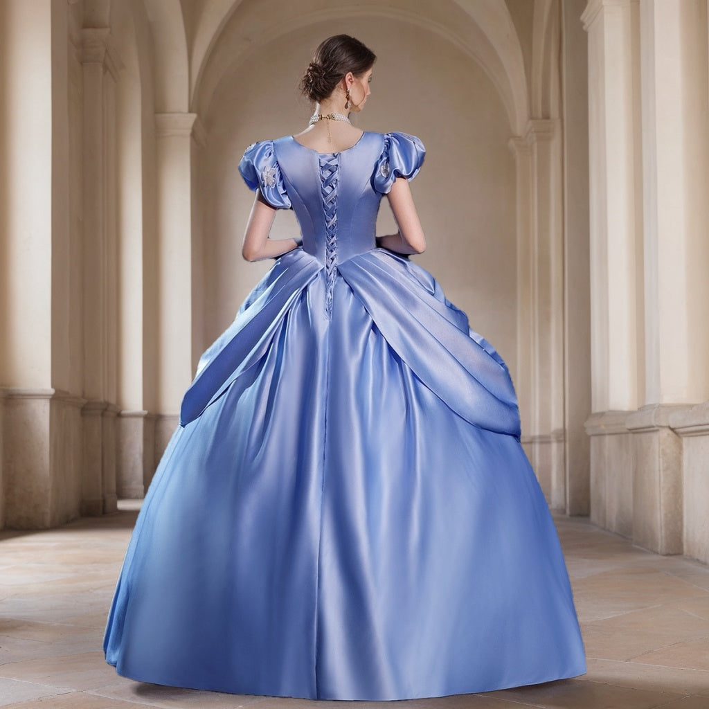 masquerade ball short dresses Ball Gown Round Neck Short Sleeves Floor-Length Rococo Victorian Party Cosplay Costume Masquerade Prom Quinceanera Dress Green