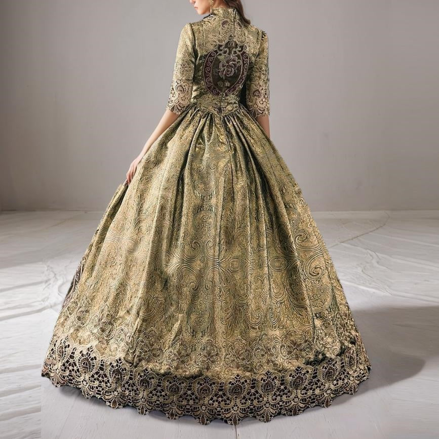 Ball Gown Jewel Neck Half Sleeves Floor Length Victorian Party Costume Cosplay Masquerade Lace Party & Evening Rococo Dress Ball Gown Jewel Neck Half Sleeves Floor Length Victorian Party Costume Cosplay Masquerade Lace Party & Evening Rococo Dress