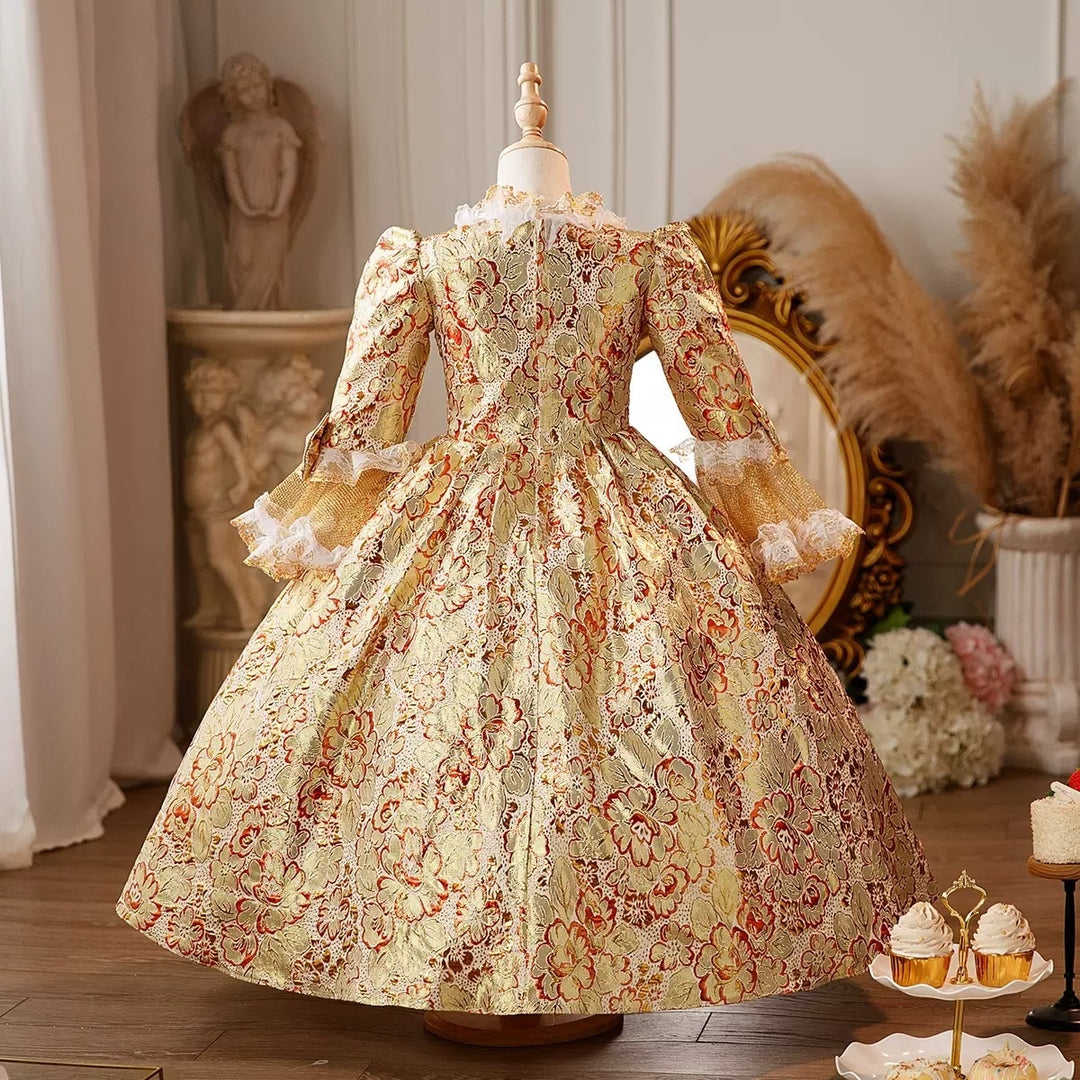 Girl's Ball Gown 3/4 Length Sleeves Floor Length Lace Victorian Princess Costume Cosplay Masquerade Rococo Party Dress with Bowknot, 110 / As Pic Girl's Ball Gown 3/4 Length Sleeves Floor Length Lace Victorian Princess Costume Cosplay Masquerade Rococo Party Dress with Bowknot, 110 / As Pic