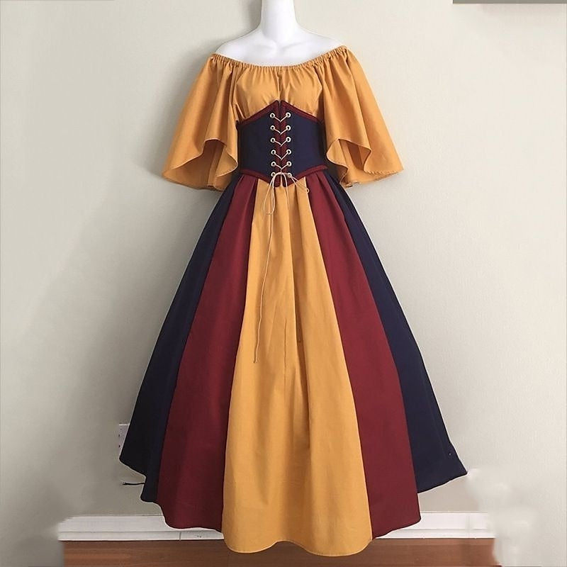 Women's Elegant Classical Vintage Masquerade Inspired Party Halloween Homecoming Dress, S / Coffee Women's Elegant Classical Vintage Masquerade Inspired Party Halloween Homecoming Dress, S / Coffee