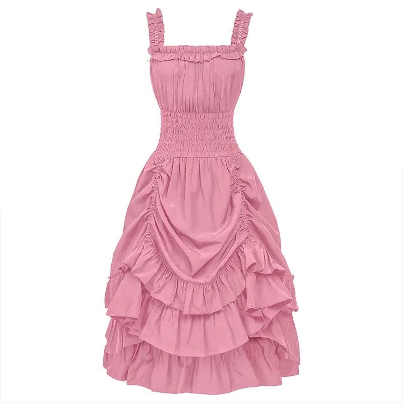 punk pink dress Pretty in Pink at a perfectly pink palace @rubykeyvani in The Jolie Dress in Light Punk Tapestry Rose